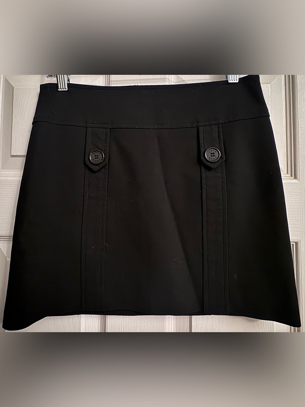 Bebe Black Skirt with Cute Button Accents